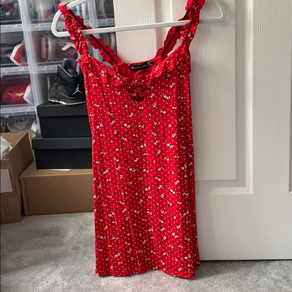 Red summer mini dress